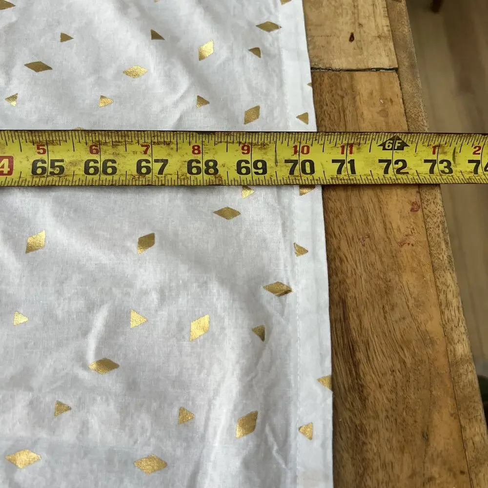 Room Essentials Shower Curtain White & Gold Diamond 70.5x69 in 100% Cotton